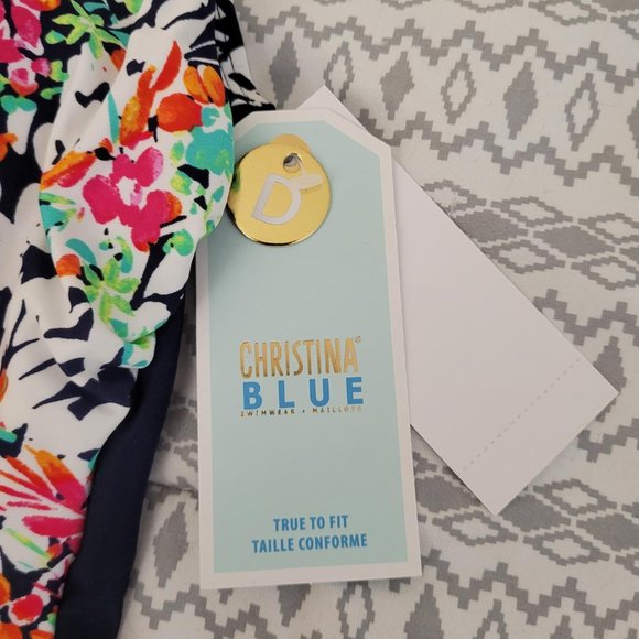 38. Christina Blue 1 piece with double spag D cup. 14D - Picture 2 of 7